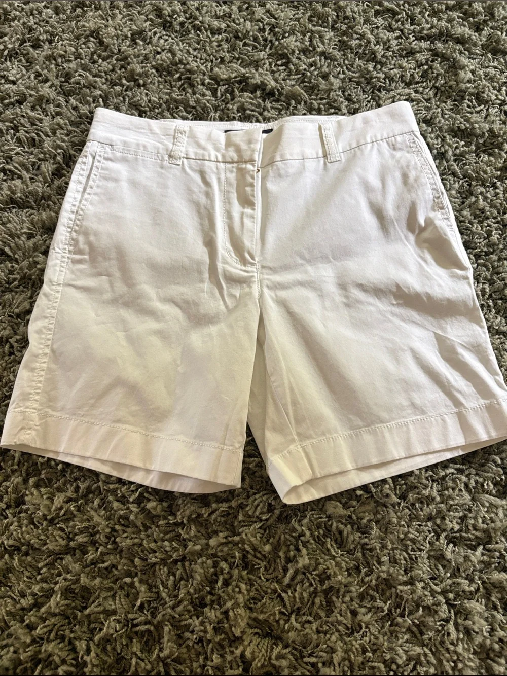 J. Crew White Cotton Bermuda Shorts